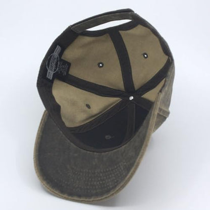 Heavy Washed Coated Canvas Wax-Look Adjustable Low Profile Men Women Baseball Cap - color: Structured Brown S