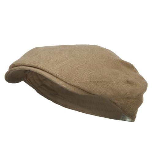 e4Hats.com Men's Linen Summer Ivy Cap - color: Khaki, size: Medium-Large