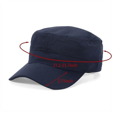 Cadet Army Cap Military Style Hats Flat Top Cap Baseball Hat for Men Women - color: Blue