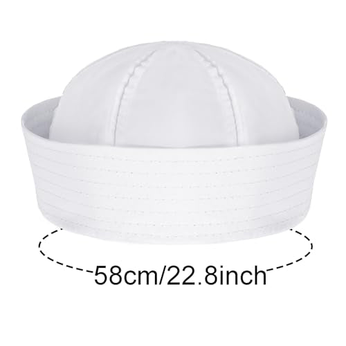choyaxo White Sailor Hats for Youth Women Men Halloween Dressing Up Party Costume Accessory