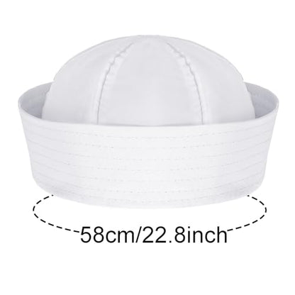 choyaxo White Sailor Hats for Youth Women Men Halloween Dressing Up Party Costume Accessory