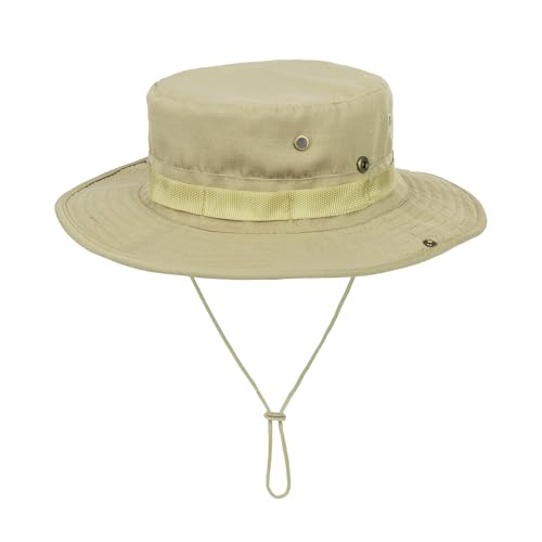 Men-Women-Fishing-Hat Sun-Protection-Safari-Cap Outdoor-Camping Bucket Hat - color: Khaki