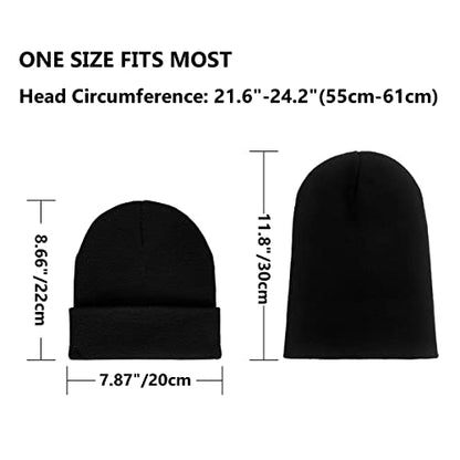 LCZTN 4 Pack Winter Ski Beanie Hat for Men＆Women,Warm Fisherman Cuffed Knit Cap Unisex