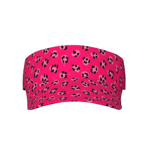 Adjustable Lightweight Open Top Sports Sun Visor Hat Cap for Golf Tennis - color: Pink Cheetah