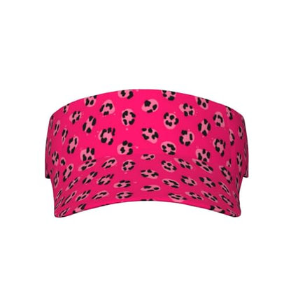 Adjustable Lightweight Open Top Sports Sun Visor Hat Cap for Golf Tennis - color: Pink Cheetah