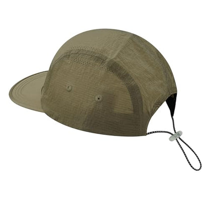 Croogo Short Brim Baseball Cap Flat Bill 5 Panel Hat Mesh Quick Drying Caps - color: Khaki