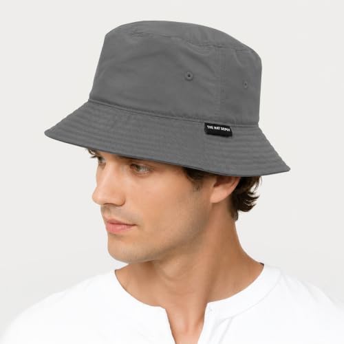 Lightweight Quick Dry Packable Bucket Sun Hat for Men Women – UPF Outdoor Fishing Hiking Beach Travel Safari Hat - color: 2. Light - Dark Gray, size: Large-X-Large