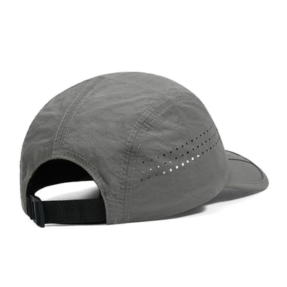 Clakllie Quick Dry 5 Panel Cap for Men Summer Folding Outdoor Hat Breathable Baseball Cap Unstructured Running Hiking Hats - color: Bs26zd01-mediumgray