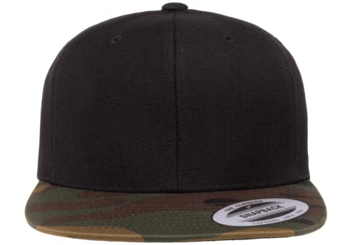 Mrlahat 6089 Yupoong Yp by Flexfit 6-Panel Structured Flat Visor Classic Snapback Cap with Black Bandana - color: Black / Camo