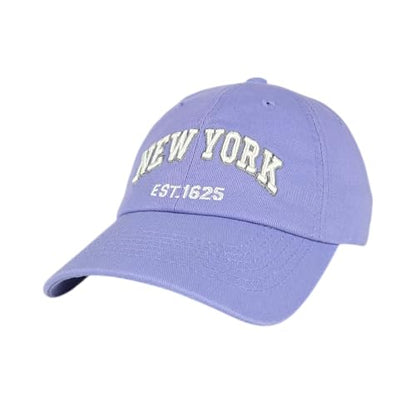 E BY ELIDAN NY Dad Hat, New York EST.1625 Cotton Baseball Cap Women & Men - color: Lavender