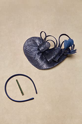BABEYOND Fascinators Hats for Women Tea Party Glitter Pillbox Hat Derby Hat - color: B-navy Blue