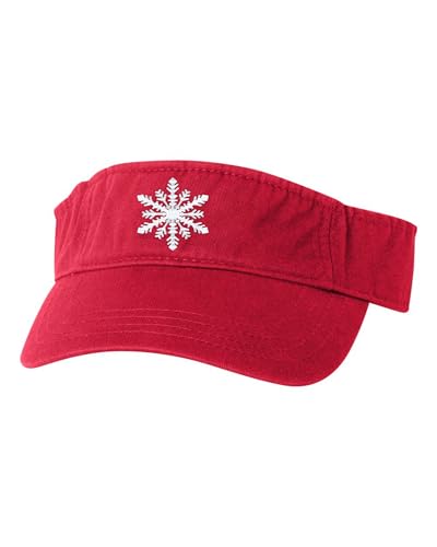 Go All Out Snowflake Cute Christmas Bucket Ponytail Visor Embroidered Cap Dad Hat - color: Red