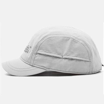 Quick Dry Short Brim Fitted Baseball Caps Men's Letter Embroidery Unstructured Cap Curved Brim Closed Back Hat K266 - color: Dark Grey, size: 7 1/2-8