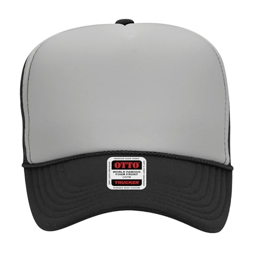 BROTHER TRUCKERS The World's Greatest Polyester Trucker Hat Blank in 73+ Colors - Wholesale Snapback Hat - color: Blk/Gry/Blk