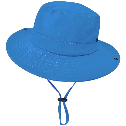 ZOORON Kids Sun Hat UPF 50+ Quick Dry Bucket Safari Hat for Girls and Boys - color: Royal Blue