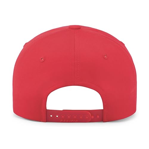 Pacific Headwear Unisex Adult Pacific Headwear Hybrid Snapback Dad Cap - color: Red