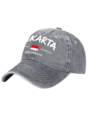 Country Graphic Vintage Washed Cotton Baseball Cap Adjustable Dad Hat - color: Gray