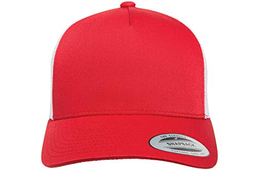 Yupoong Men's Yp Classics 5-Panel Retro Trucker Cap-2-tone - color: Red/White