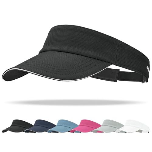 Sukeen Women's Adjustable Fit Runners Lightweight Comfort Performance Visor, Sports Sun Visor One Size Fits Most - color: Black