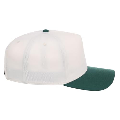 Lids Blank Hook Shot A-Frame Adjustable Snapback Hat – Breathable Mesh & Lightweight | Curved Bill | One Size Fits Most - color: Ivory/Dark Green