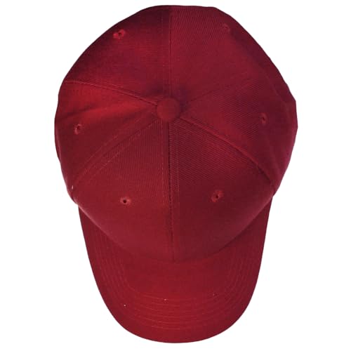 Falari Wholesale Bulk Lot 12-Pack Baseball Cap Adjustable Size Plain Blank Solid Color - color: Burgundy