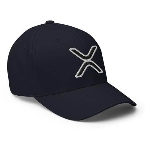 FX XRP Fitted Hat Embroidered Curved Bill Mid Crown Closed-Back Structured Twill Cap - color: Dark Navy, size: Large-X-Large