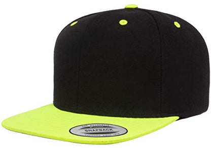 Flexfit Unisex Adult Yp Classics Premium Snapback Cap – 2-Tone - color: Black/Neon Green