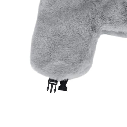 Womens Faux Fur Fuzzy Trapper Hat Winter Ear Flap Trooper Aviator Hat - color: Grey