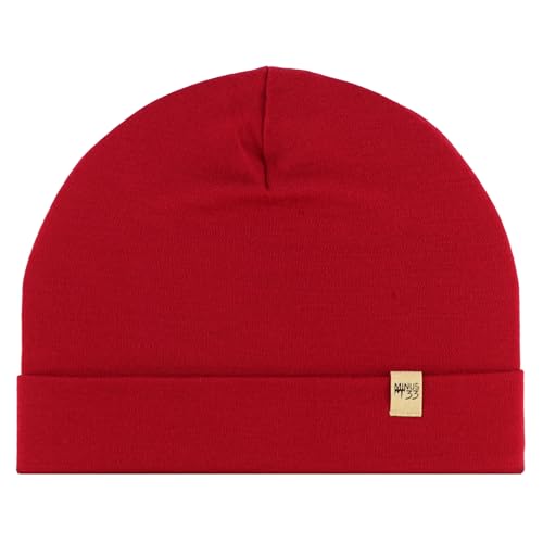 100% Merino Wool Cuff Beanie - Warm Winter Hat - Novelty Beanie - Toque - color: True Red