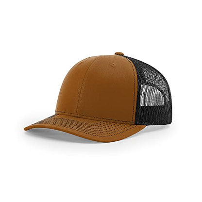Richardson 112 Classic Six-Panel Adjustable Snapback Trucker Cap - color: Caramel/Black