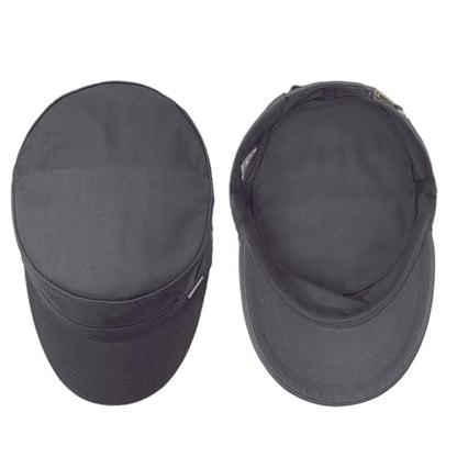 Men's Military Cadet Hat Flat Top Newsboy Cap - color: Grey