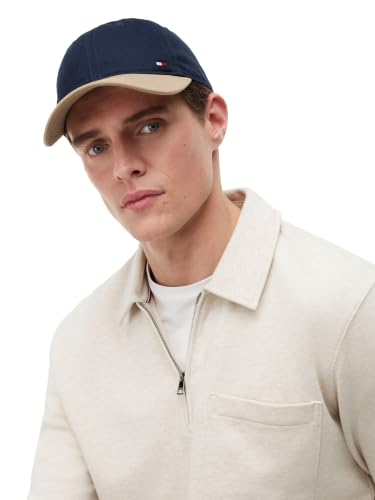 Tommy Hilfiger Men's Cotton Billy Adjustable Flap Baseball Cap - color: Sky Captain/Beige