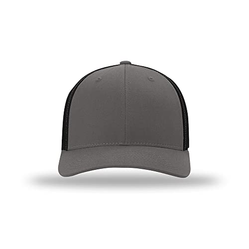 Richardson 110 Trucker R-Flex Baseball Cap| Fitted Mesh Back Hat - color: Charcoal/Black, size: Large-X-Large