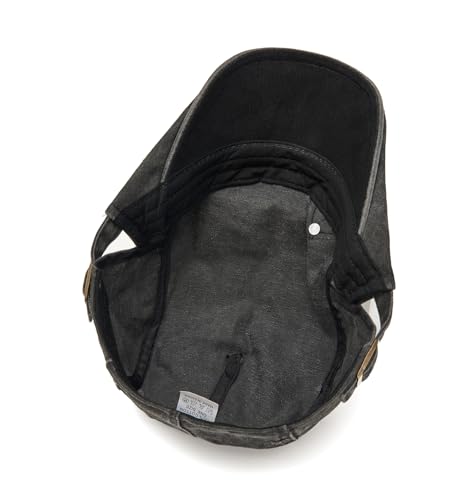 QHFHULV Newsboy Cap for Men Cotton Flat Gatsby Ivy Golf Cabbie Driving Hat - color: Rivet Patch Black