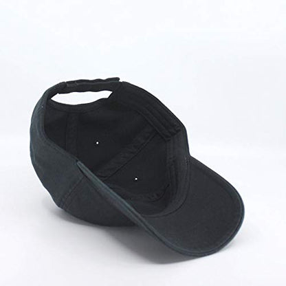 Classic Blank Dad Hat Cotton Adjustable Strap Baseball Cap - color: Black