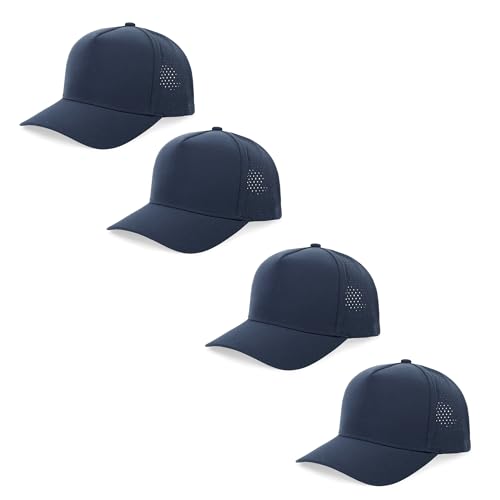5 Panel Baseball Cap Quick Dry Mesh Snapback Hat for Women Men - color: Navy*4