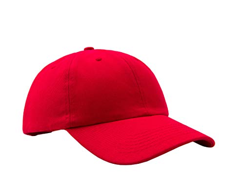 Hats for Men Classic Adjustable Strapback Cotton Dad Hats Baseball Caps for Men and Women - color: Red
