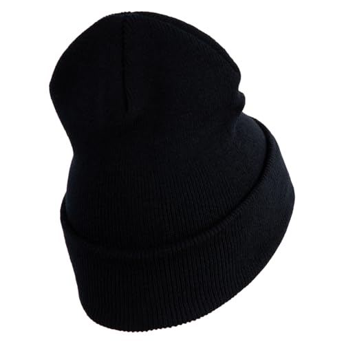 e4Hats.com 12 inch Cuffed Knit Long Beanie - color: Black