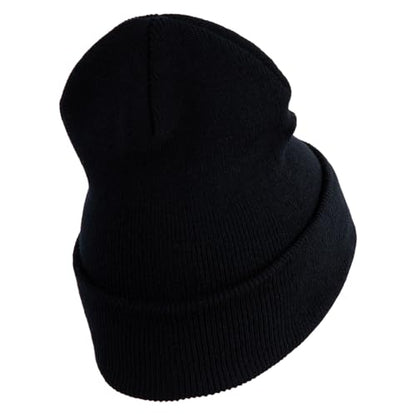 e4Hats.com 12 inch Cuffed Knit Long Beanie - color: Black