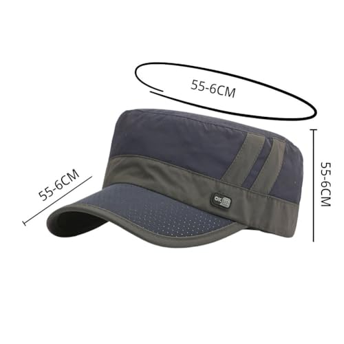 FASHIXD Mesh Military Hat for Men Summer Army Cap Quick Qry Short Bill Hat Cadet Caps - color: Navy Blue