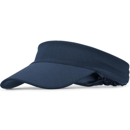 Sun Visor for Women Men Summer Lightweight Sports Sun Visors Hats - color: Navy Blue