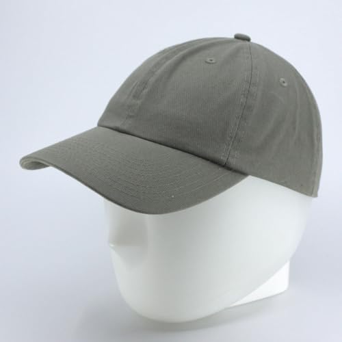 Plain Washed Cotton Adjustable 6 Panel Dad Hat Baseball Cap - color: Dyed Olive