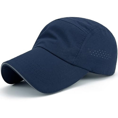 Lightweight Running Hat Breathable Mesh Cap Reflective Brim - color: Navy, size: X-Large-XX-Large