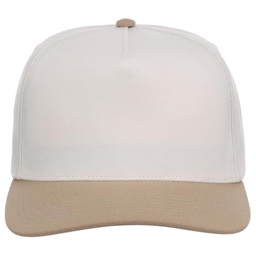 Lids Blank Hook Shot A-Frame Adjustable Snapback Hat – Breathable Mesh & Lightweight | Curved Bill | One Size Fits Most - color: Ivory/Tan