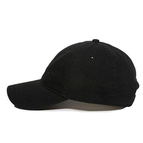 Cat Baseball Cap Embroidered Cotton Adjustable Dad Hat - color: Black