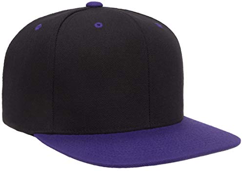 Flexfit Unisex Adult Yp Classics Premium Snapback Cap – 2-Tone - color: Black/Purple