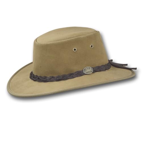 Barmah Hats Foldaway Cattle Suede Leather Hat - Item 1061 - color: Hickory, size: Large