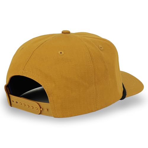 Trendy Apparel Shop 5 Panel Ripstop Cotton Snapback Cap - color: Old Gold