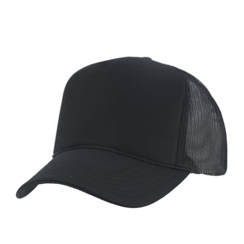 High Crown Foam Mesh Camouflage Tri-Color Oak Leaves Trucker Hat Baseball Cap - color: Black