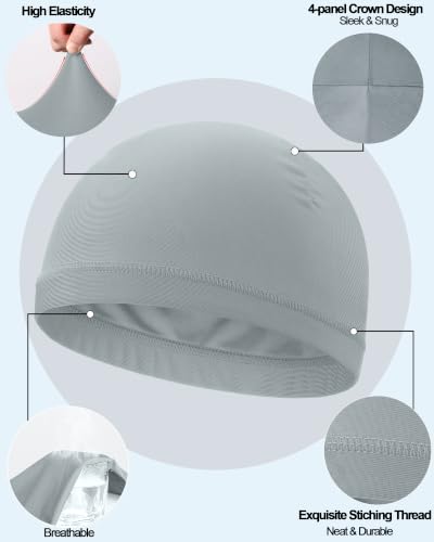 Cooling Skull Cap Cycling Motorcycle Hard Hat Helmet Liner Men - color: 3pcs (Black+light Gray+white)